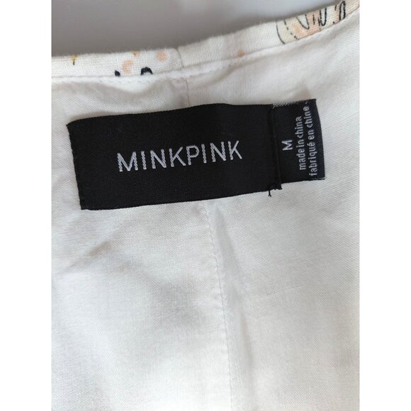 Minkpink Womens Tropical Floral Button-Front Short Sleeve Romper Size M - Picture 4 of 9